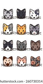 various of cat face symbol