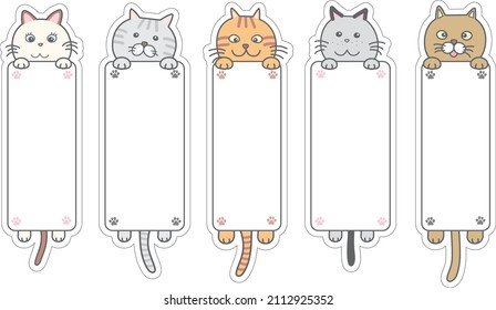 Various cat title framesets hanging