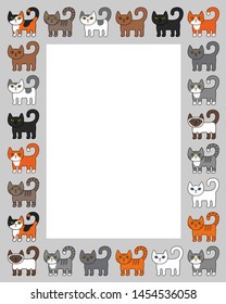 Frame Cats Light Blue Background Vector Stock Vector (Royalty Free ...