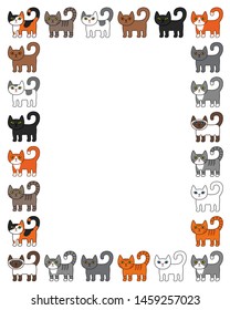 Various Cats Border Frame Pet Kittens Stock Vector (Royalty Free ...