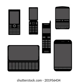 Various cell phones.