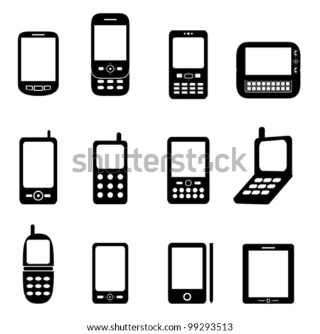 Various cell phones and tablets