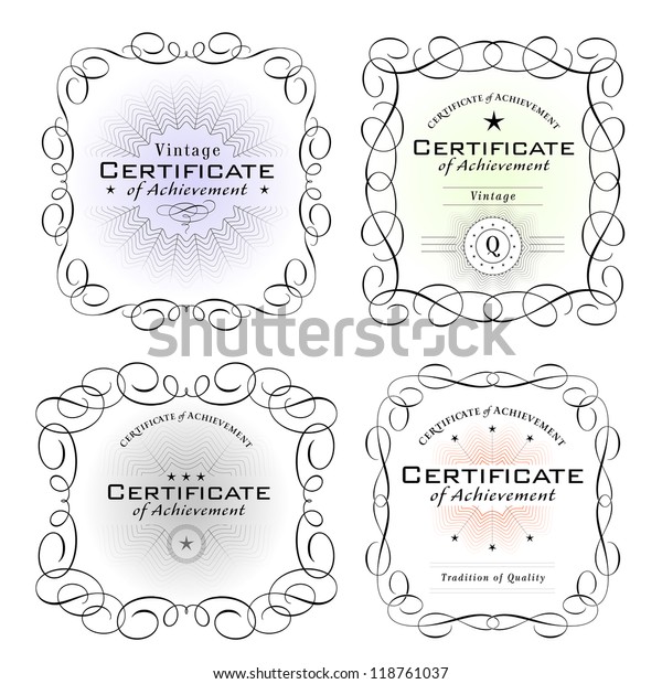 various\
certificate templates on white\
background
