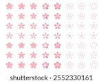 Various cherry blossom icon set