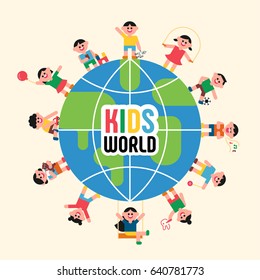 Various children of the world vector illustration flat design
