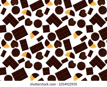Various chocolate illustration pattern background