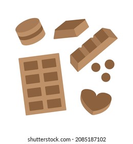 various of chocolate models simple vector