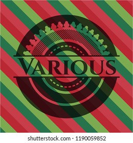 Various christmas colors style badge.