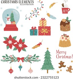 Various Christmas decoration material illustrations-3