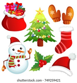 various christmas icon set