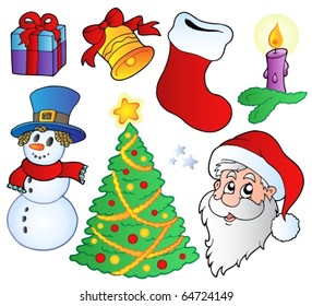 Various Christmas images - vector illustration.