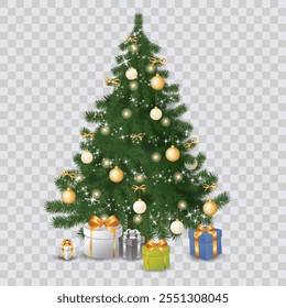 various christmas tree elements vector graphics set