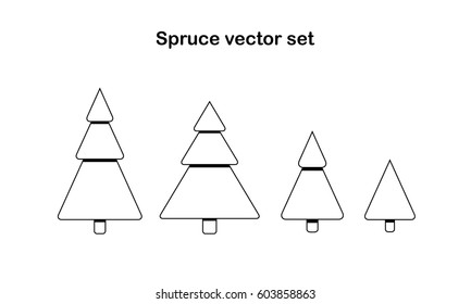 Various  Christmas tree icons. Vector illustration