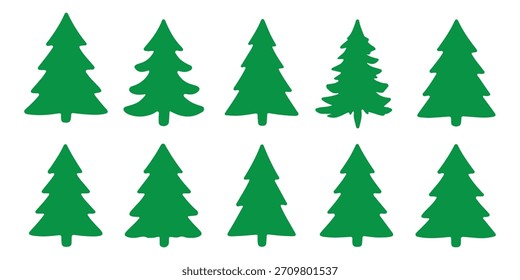 Varios árbol de Navidad silueta eps 10 