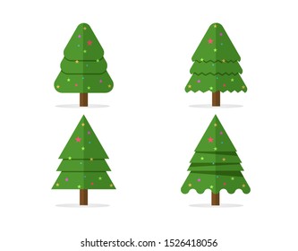 Various christmas trees Can be used for greeting cards, invitations, vector designs