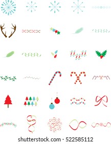 Various christmas vector signs on white background