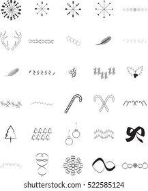 Various christmas vector signs on white background