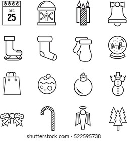 Varios signos vectoriales de navidad en fondo blanco