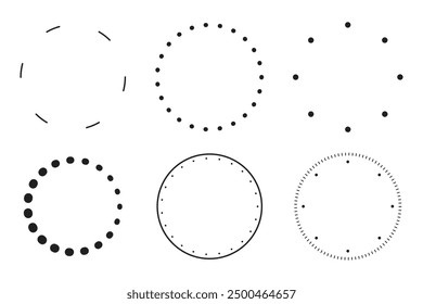 Various circle frames with line and dot for element, label, logo and illustration