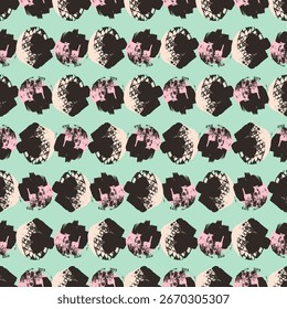 Various circles, shapes, figures. Modern abstract style. Hand drawn vector seamless pattern. Square background, wallpaper. Textile, fabric, print template, wrapping paper, design element