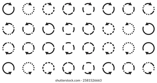 Various Circular Loading and Refresh Icons Collection. Isolated On Transparent Background. - Powered by Shutterstock - Get 15% off with code: PIKWIZARD15