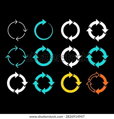 Various circular reload icons arranged neatly