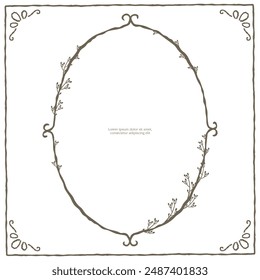 Various classic hand drawn floral frame background layout template for cards memo invitation notes book cover journal