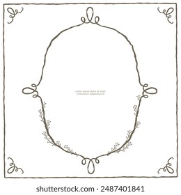 Various classic hand drawn floral frame background layout template for cards memo invitation notes book cover journal