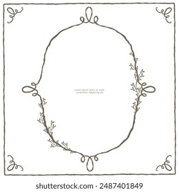 Various classic hand drawn floral frame background layout template for cards memo invitation notes book cover journal