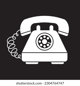 Various classic and modern telephones. Wire, cell and mobile phones. Retro vintage style icons. Hand drawn Vector illustration isolated on background