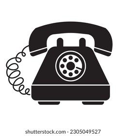 Various classic and modern telephones. Wire, cell and mobile phones. Retro vintage style icons. Hand drawn Vector illustration isolated on background