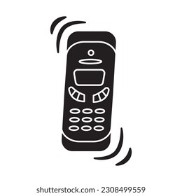 Various classic and modern telephones. Wire, cell and mobile phones. Retro vintage style icons. Hand drawn Vector illustration isolated on background