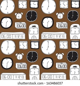 various clock doodle background