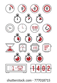 Various Clock Icons and stop watch