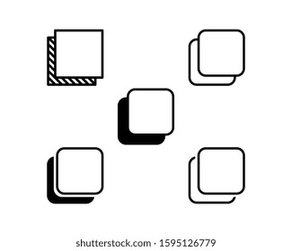 various clone icon or sign, clone symbol vector and copy sign or symbol on wite background. EPS 10