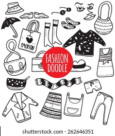 various clothing doodle