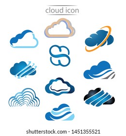 Various cloud logo cellection set image design