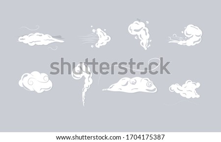 Various clouds / smoke vectors. Ideal for use in fast projects. White and gray tint, which can be changed according to your needs.