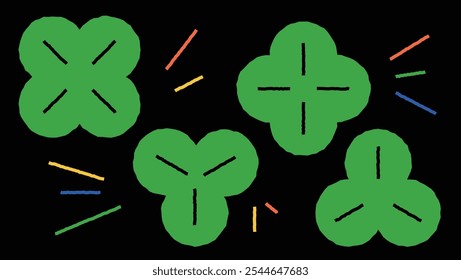 VARIOUS CLOVER GRAPHIC FOR GOOD LUCK