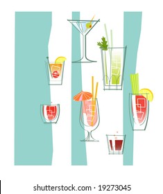 various cocktails and drinks