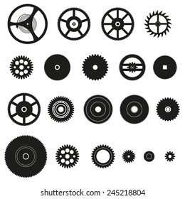 various cogwheels parts of watch movement eps10
