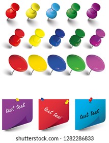 various Collection of colored push pins , various types