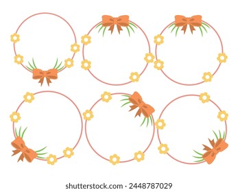Various collections of Mother's Day border frames with wreath ribbon and bow