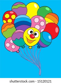 Various color balloons - vector illustration.