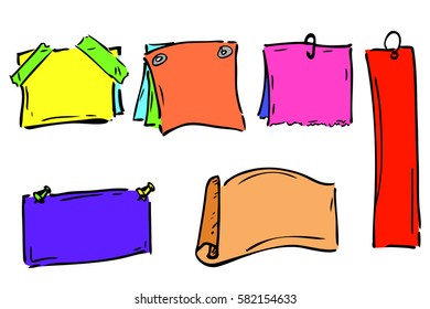 Various Color Blank Note, isolated on White
