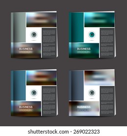 Various color brochure, report layout template. Info graphic.
