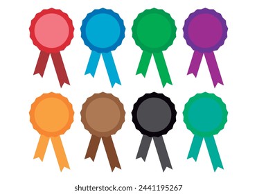 Various color decoration medal icon sheet.