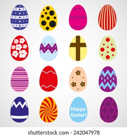 various color Easter eggs design collection eps10