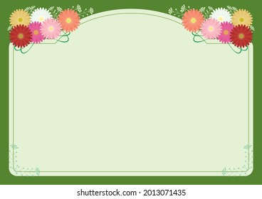 Various Color Gerbera Daisy Frame Background