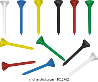 Various Color Golf Tees, vector